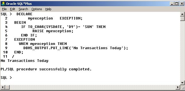 Oracle exception handling tips